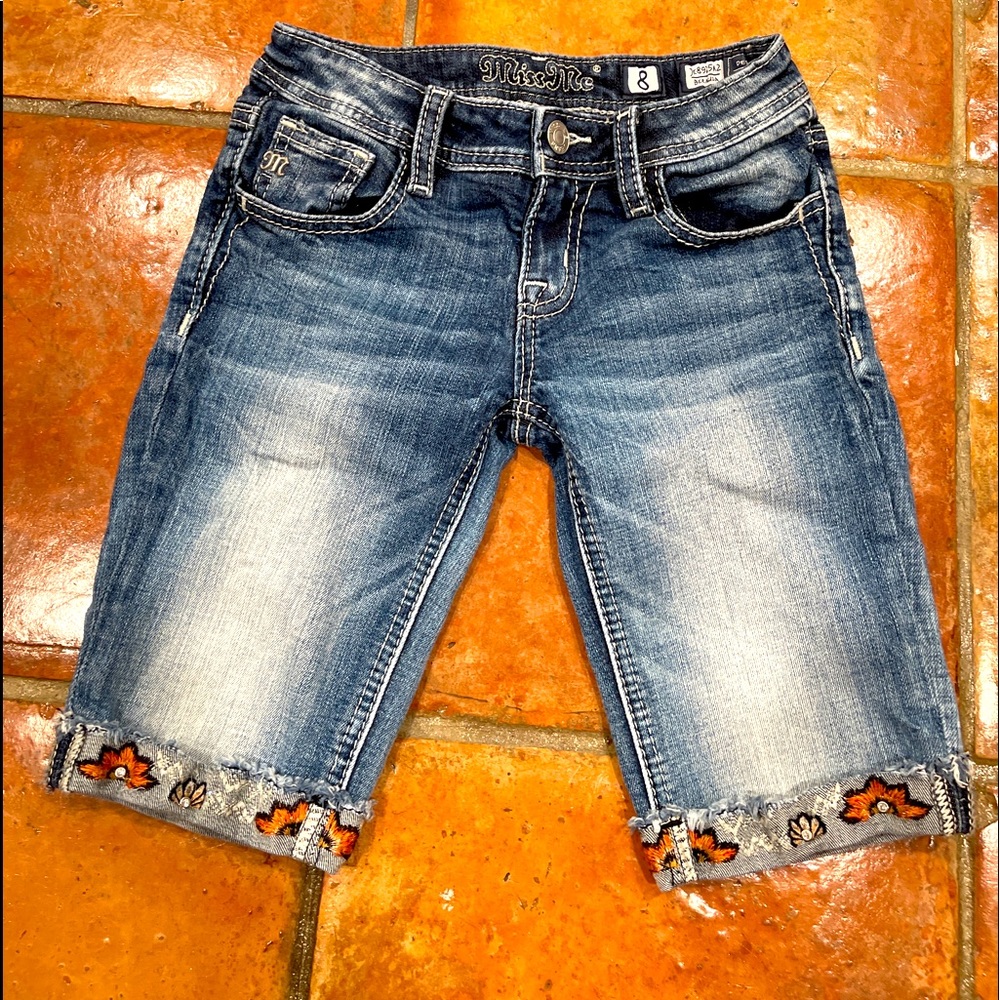 Girls Miss Me Jean Shorts Bermuda Length Size 8